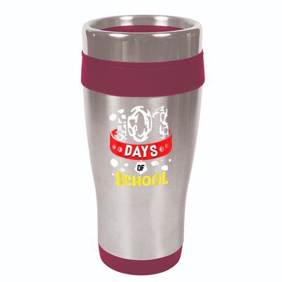 101 School Days Gift Dalmatian Dog 100th Sayings 16oz Travel Tumbler