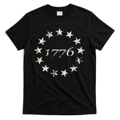 13 Star Flag Betsy Ross Distressed American Flag 1776 T-Shirt