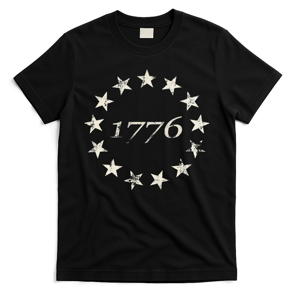 13 Star Flag Betsy Ross Distressed American Flag 1776 T-Shirt