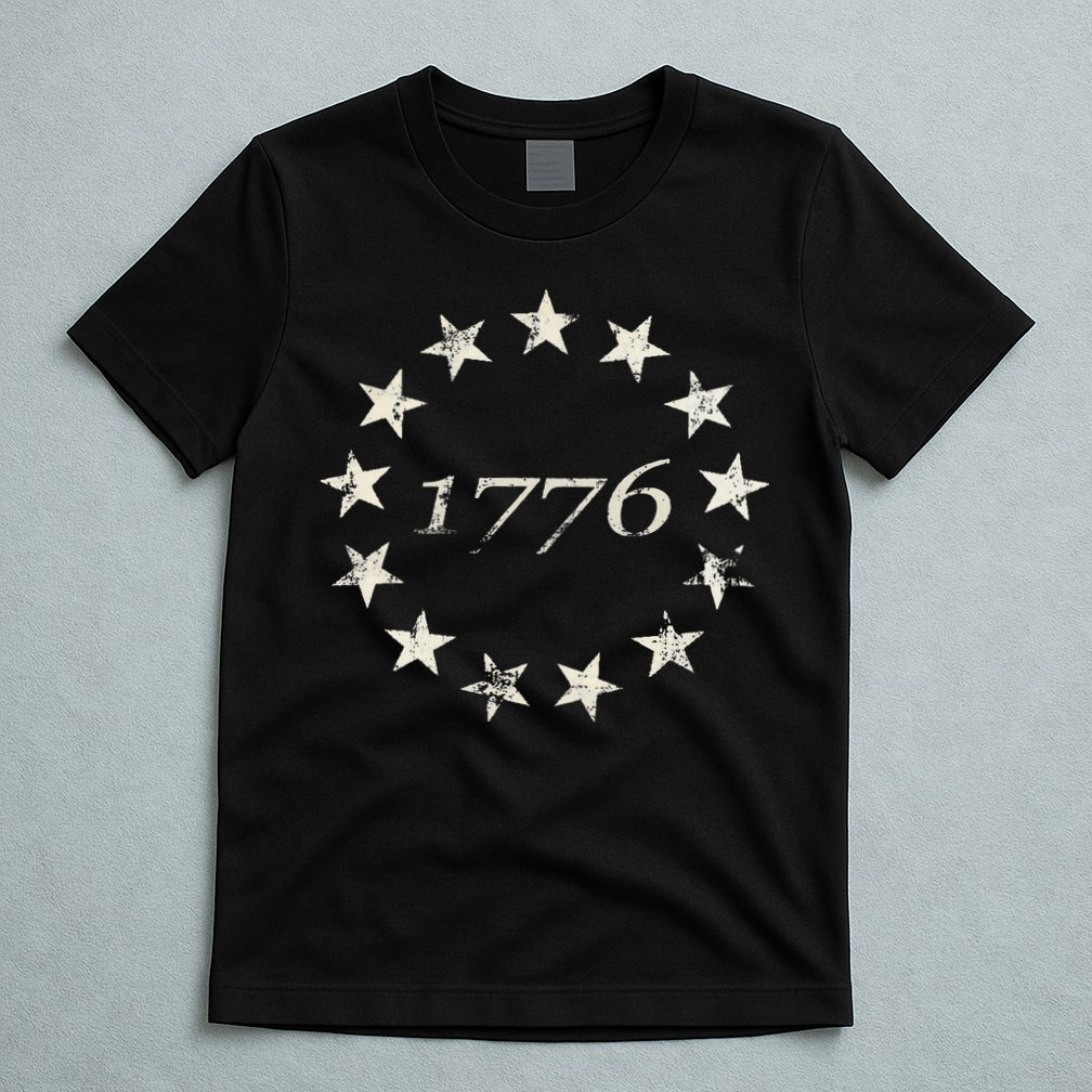 13 Star Flag Betsy Ross Distressed American Flag 1776 T-Shirt