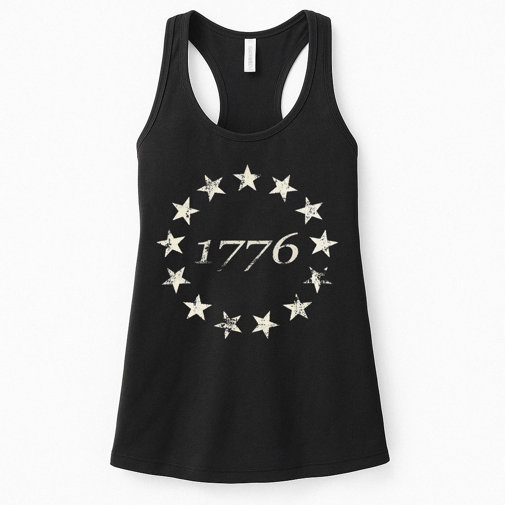 13 Star Flag Betsy Ross Distressed American Flag 1776 Womens Tank Top