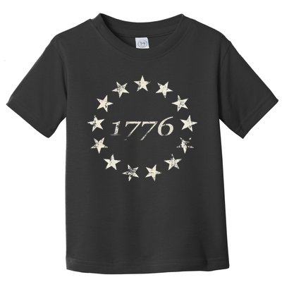 13 Star Flag Betsy Ross Distressed American Flag 1776 Toddler T-Shirt