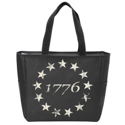 13 Star Flag Betsy Ross Distressed American Flag 1776 Zip Tote Bag