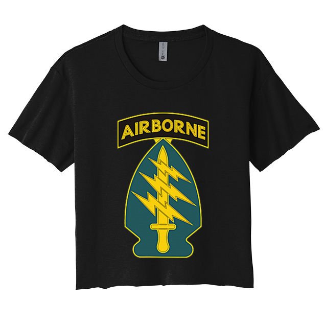 1st Special Forces Green Beret Airborne Sf Veteran Crop Top