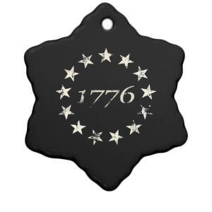 13 Star Flag Betsy Ross Distressed American Flag 1776 Ceramic Star Ornament