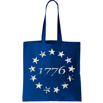 13 Star Flag Betsy Ross Distressed American Flag 1776 Tote Bag