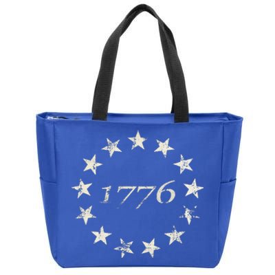 13 Star Flag Betsy Ross Distressed American Flag 1776 Zip Tote Bag