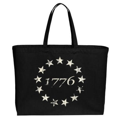 13 Star Flag Betsy Ross Distressed American Flag 1776 Cotton Canvas Jumbo Tote