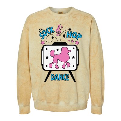 1950s Sock Hop Dance Poodle 50s Costume Rockabilly Pink Colorblast Crewneck Sweatshirt