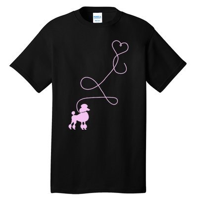 1950's Sock Hop Costume Dog Cute Poodle Heart Tall T-Shirt