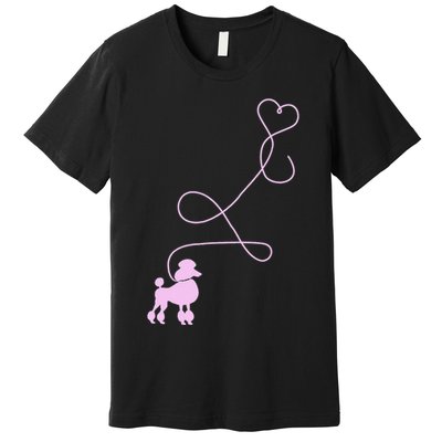 1950's Sock Hop Costume Dog Cute Poodle Heart Premium T-Shirt