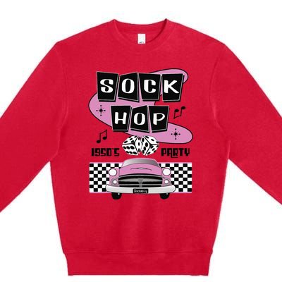 1950s Sock Hop Dance Party Retro 50s Costume Rockabilly Premium Crewneck Sweatshirt