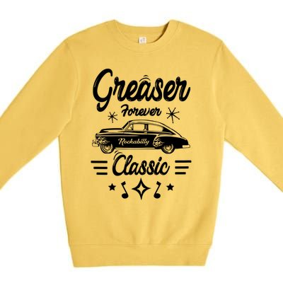 1950s Sock Hop Costume Gift Retro 50s Vintage Rockabilly Greaser Gift Premium Crewneck Sweatshirt