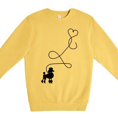 1950's Sock Hop Costume Gift Dog Cute Poodle Heart Premium Crewneck Sweatshirt