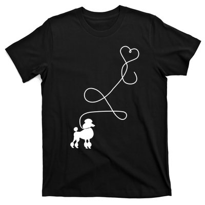 1950's Sock Hop Costume Gift Dog Cute Poodle Heart T-Shirt