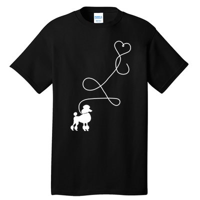 1950's Sock Hop Costume Gift Dog Cute Poodle Heart Tall T-Shirt