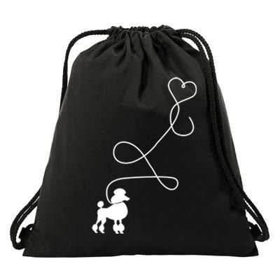 1950's Sock Hop Costume Gift Dog Cute Poodle Heart Drawstring Bag