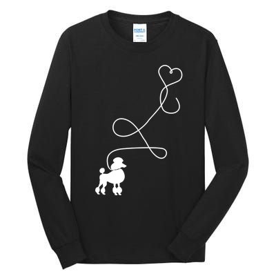 1950's Sock Hop Costume Gift Dog Cute Poodle Heart Tall Long Sleeve T-Shirt