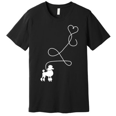 1950's Sock Hop Costume Gift Dog Cute Poodle Heart Premium T-Shirt