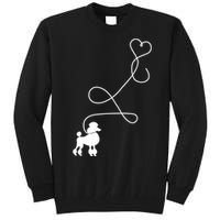 1950's Sock Hop Costume Gift Dog Cute Poodle Heart Tall Sweatshirt