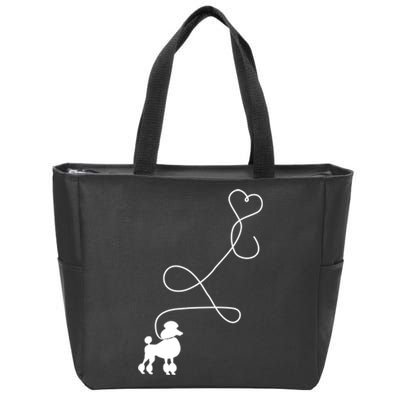 1950's Sock Hop Costume Gift Dog Cute Poodle Heart Zip Tote Bag