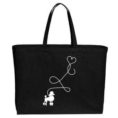 1950's Sock Hop Costume Gift Dog Cute Poodle Heart Cotton Canvas Jumbo Tote