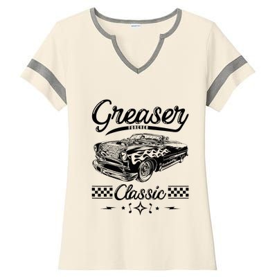 1950s Sock Hop Costume Retro 50s Vintage Rockabilly Greaser Ladies Halftime Notch Neck Tee