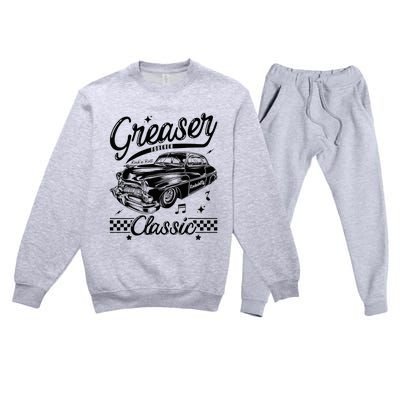 1950s Sock Hop Costume Retro 50s Vintage Rockabilly Greaser Premium Crewneck Sweatsuit Set