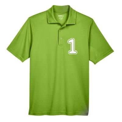 1 Sports Jersey Birthday Age Favorite Lucky Number Men's Origin Performance Piqué Polo