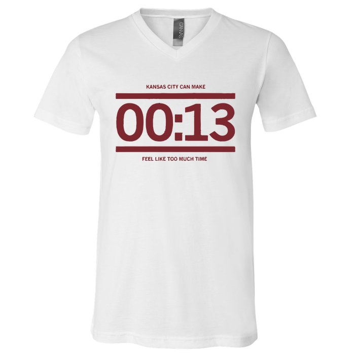 13 Seconds Kansas City Can Make 13 Seconds Feel Like Too Much Time V-Neck T-Shirt