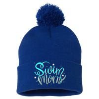 1 Swim Mom Swimmers Mothers Gift Funny Gift Pom Pom 12in Knit Beanie