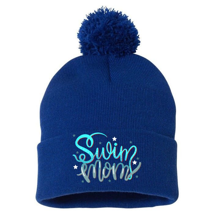 1 Swim Mom Swimmers Mothers Gift Funny Gift Pom Pom 12in Knit Beanie