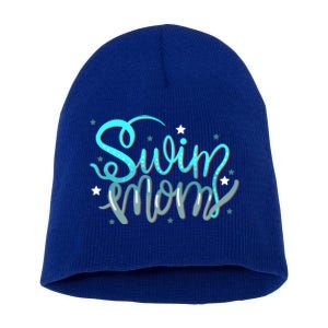 1 Swim Mom Swimmers Mothers Gift Funny Gift Short Acrylic Beanie