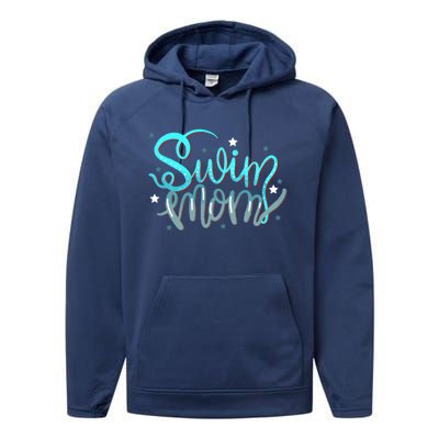 1 Swim Mom Swimmers Mothers Gift Funny Gift Performance Fleece Hoodie