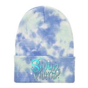 1 Swim Mom Swimmers Mothers Gift Funny Gift Tie Dye 12in Knit Beanie