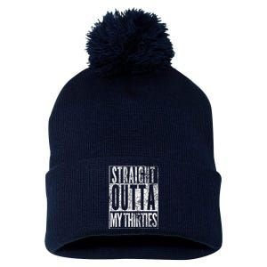 1984 Straight Outta My Thirties 40th Birthday Gift 40 Years Pom Pom 12in Knit Beanie