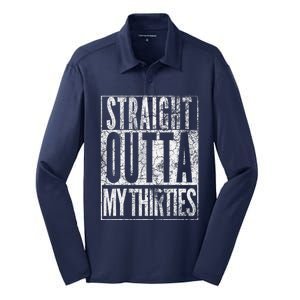 1984 Straight Outta My Thirties 40th Birthday Gift 40 Years Silk Touch Performance Long Sleeve Polo