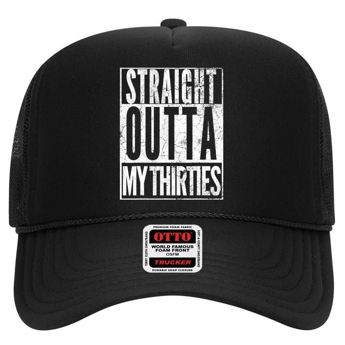 1983 Straight Outta My Thirties 40th BIRTHDAY Gift 40 Years High Crown Mesh Back Trucker Hat