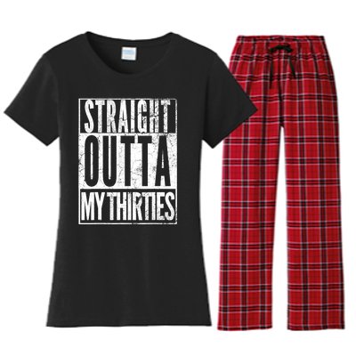 1983 Straight Outta My Thirties 40th BIRTHDAY Gift 40 Years Women's Flannel Pajama Set