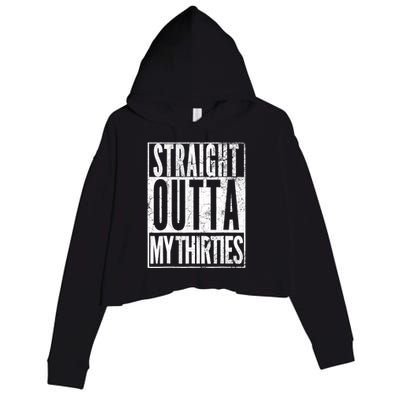 1983 Straight Outta My Thirties 40th BIRTHDAY Gift 40 Years Crop Fleece Hoodie