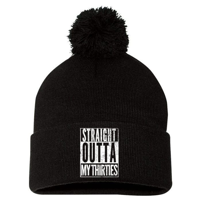 1983 Straight Outta My Thirties 40th BIRTHDAY Gift 40 Years Pom Pom 12in Knit Beanie