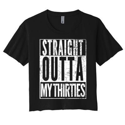 1983 Straight Outta My Thirties 40th BIRTHDAY Gift 40 Years Women's Crop Top Tee