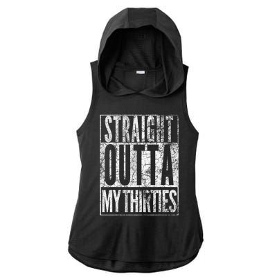 1984 Straight Outta My Thirties 40th Birthday Gift 40 Years Ladies PosiCharge Tri-Blend Wicking Draft Hoodie Tank