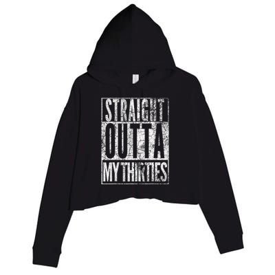 1984 Straight Outta My Thirties 40th Birthday Gift 40 Years Crop Fleece Hoodie