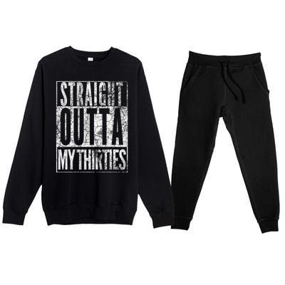 1984 Straight Outta My Thirties 40th Birthday Gift 40 Years Premium Crewneck Sweatsuit Set