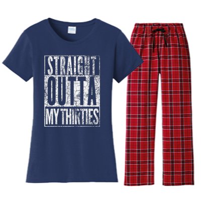 1984 Straight Outta My Thirties 40th Birthday Gift 40 Years Women's Flannel Pajama Set