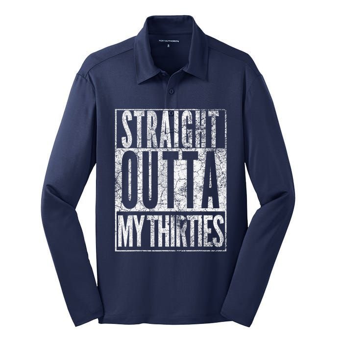 1984 Straight Outta My Thirties 40th Birthday Gift 40 Years Silk Touch Performance Long Sleeve Polo