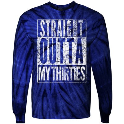 1984 Straight Outta My Thirties 40th Birthday Gift 40 Years Tie-Dye Long Sleeve Shirt