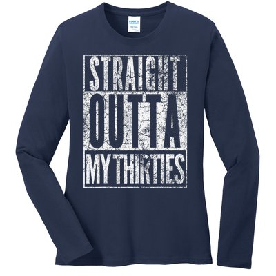 1984 Straight Outta My Thirties 40th Birthday Gift 40 Years Ladies Long Sleeve Shirt