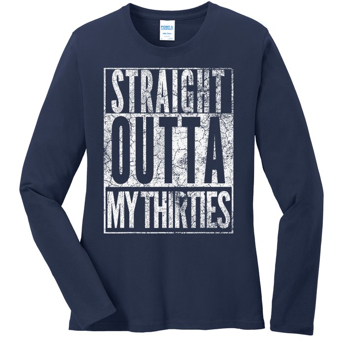 1984 Straight Outta My Thirties 40th Birthday Gift 40 Years Ladies Long Sleeve Shirt